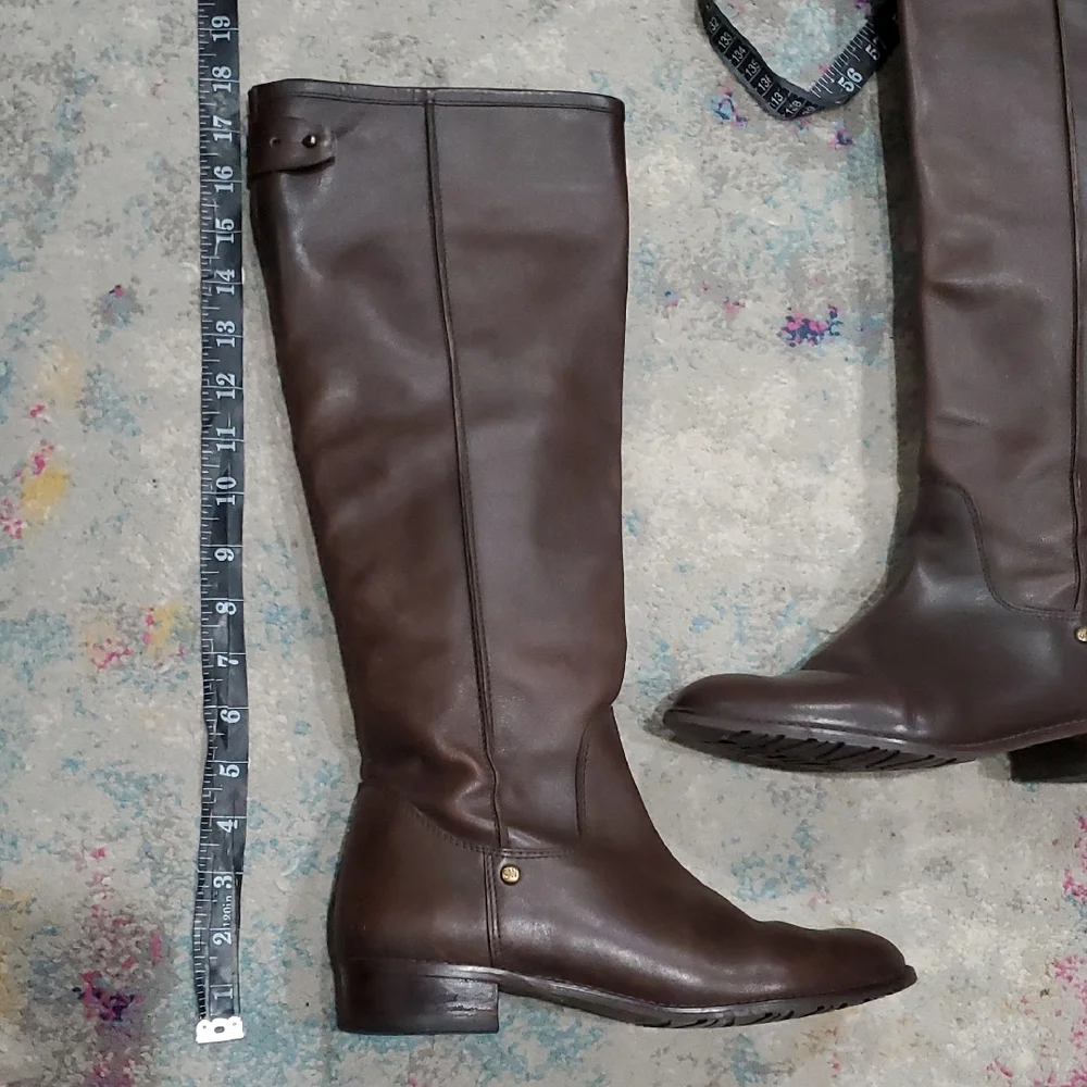 Elegant Brown Leather Knee-High Boots